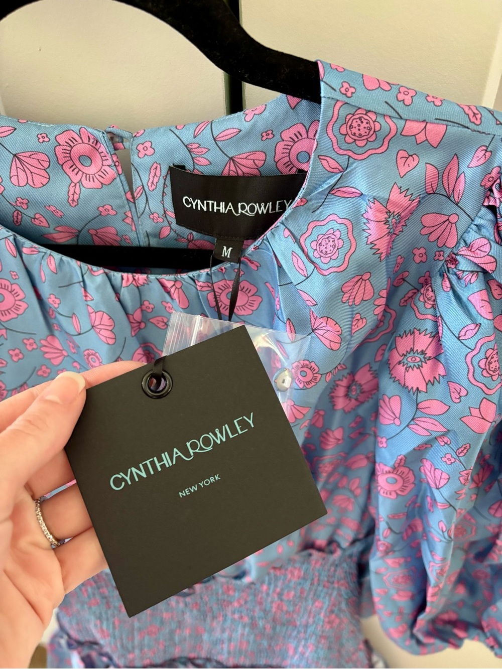 Cynthia Rowley Smocked Silk Twill Dress - Picture 7 of 8